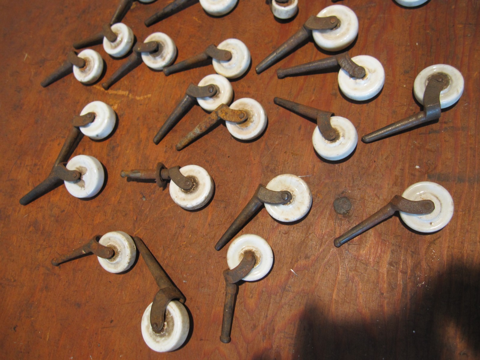 Vintage Porcelain Caster Wheels Antique Porcelain Caster Wheels Furniture Wheels