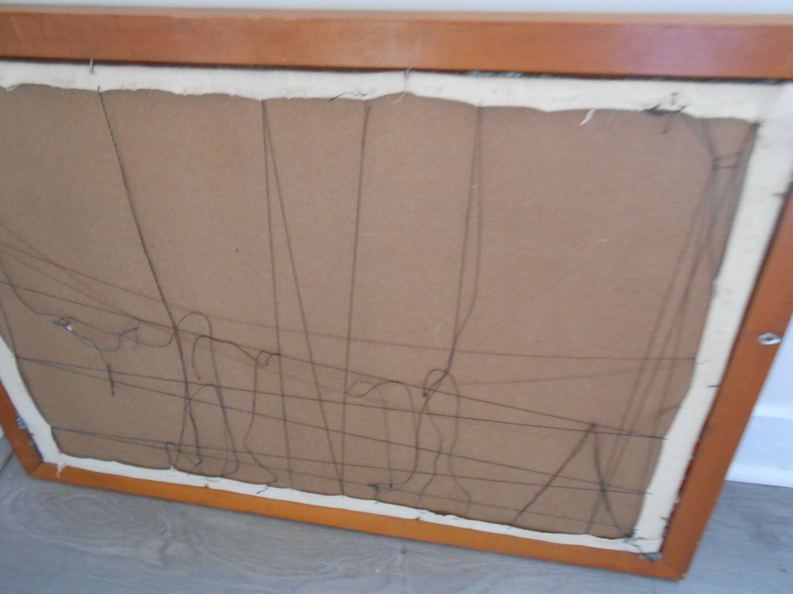 Vintage hand hooked large nautical rug framed 38X28 Maine lighthouse wool