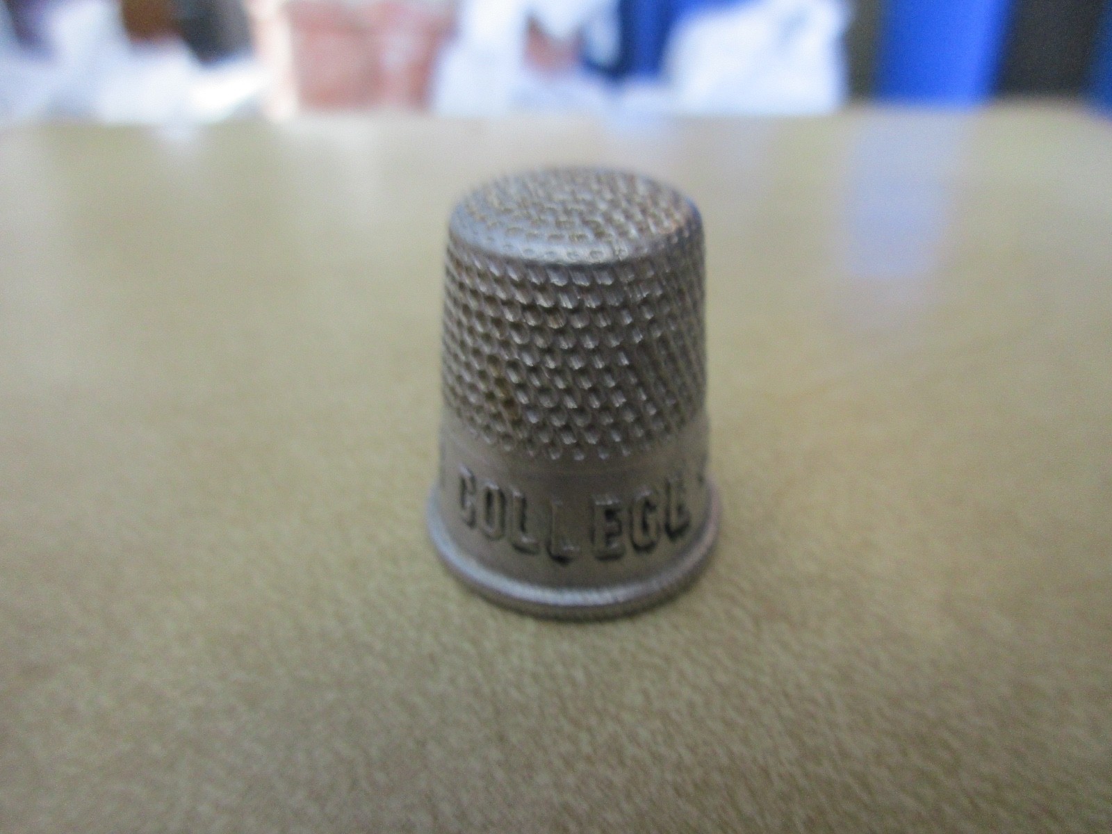 VINTAGE Thimble Lot of 1 tin Advertising TULSA(Okl) BUSINESS COLLEGE     3