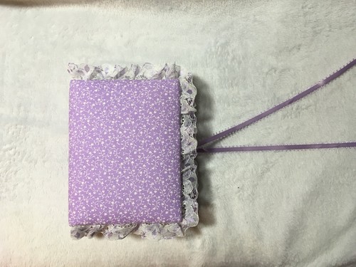Purple/lilac White Handcrafted Padded Lace Photo Album 4