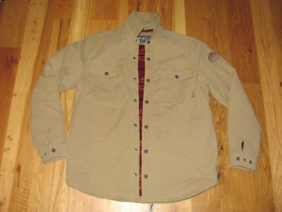 Eddie Bauer Voager Beige Southwestern Fleece Lined Shirt Jacket Men's M (05-I)