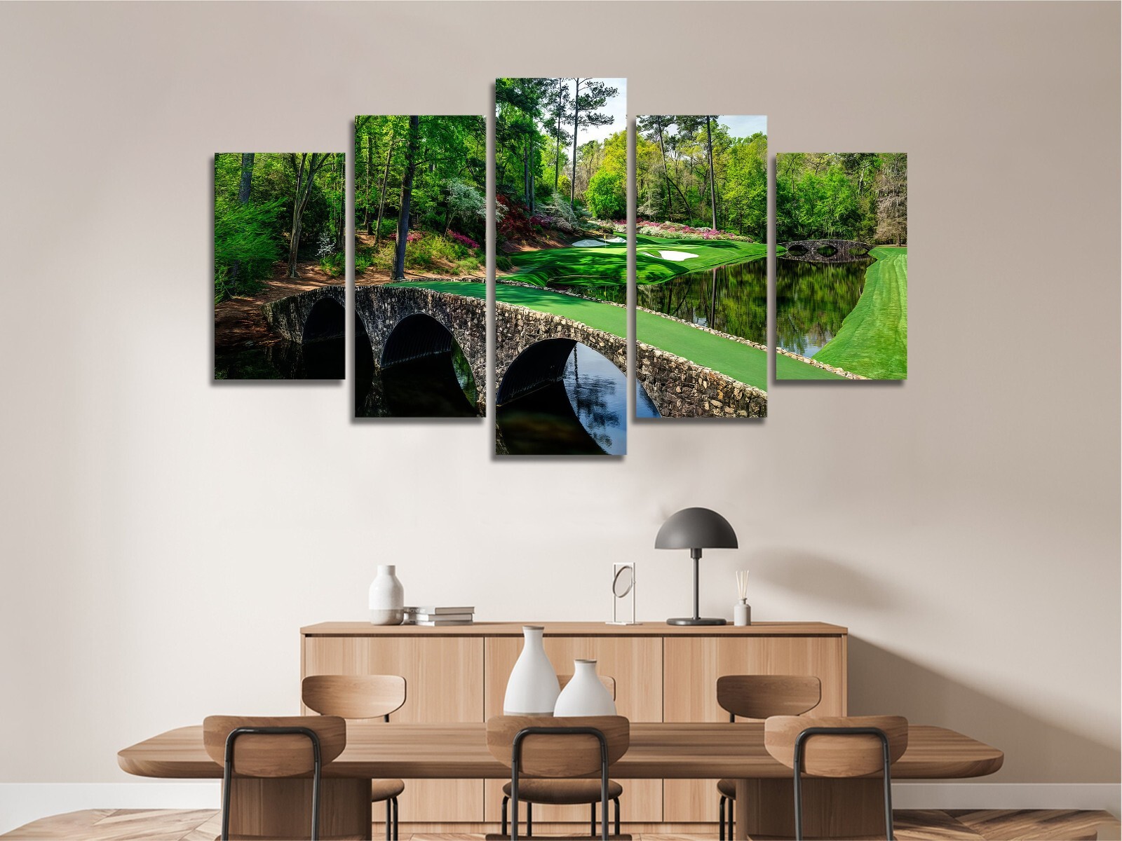 Augusta National Masters Golf Course Tree Forest 5 Piece Panel