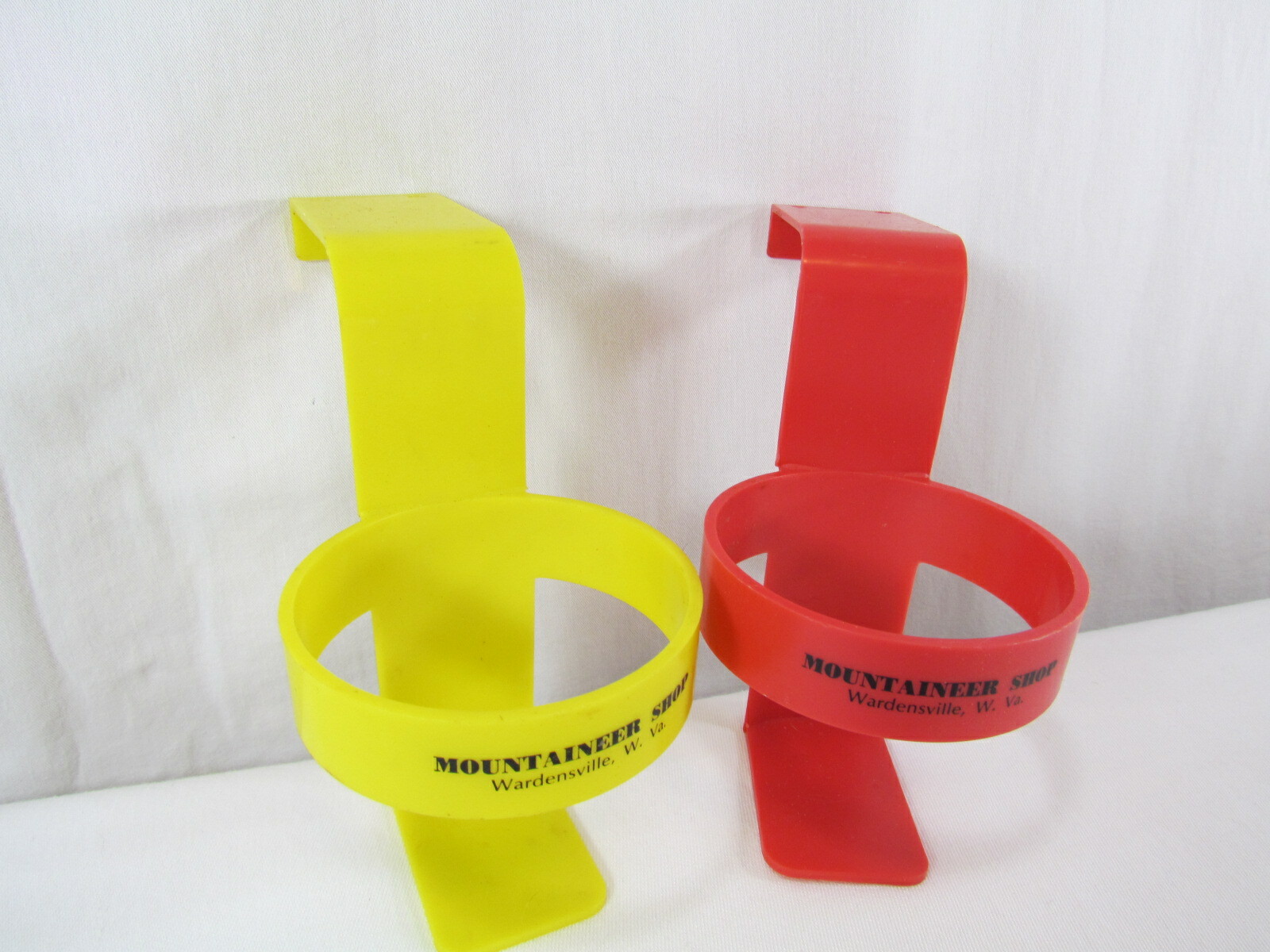 2 Vintage Plastic Car Door Cup Holder Advertising Mountaineer Shop Wardensville