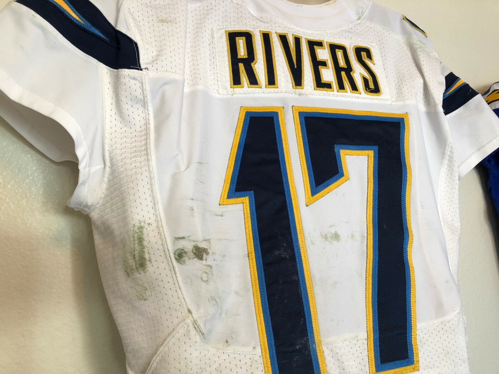 Philip Rivers 7 Touchdowns Game Used Jersey Chargers Worn 2014 COA NFL San Diego
