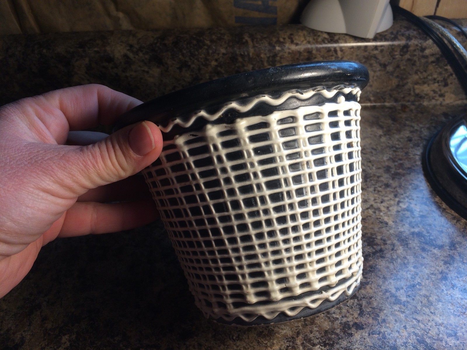 Vintage Napco Black Planter