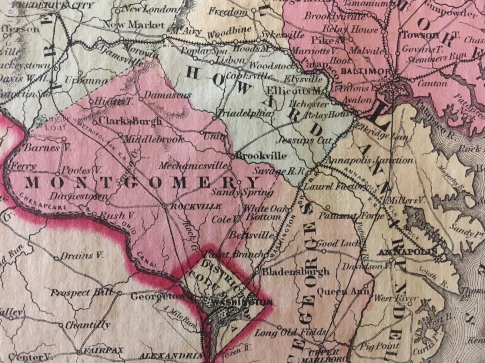 J.H. Colton’s 1859 Atlas Map of Delaware and Maryland