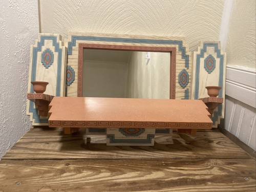 Vintage Burwood Wall Hang Southwest Style Mirror Shelf