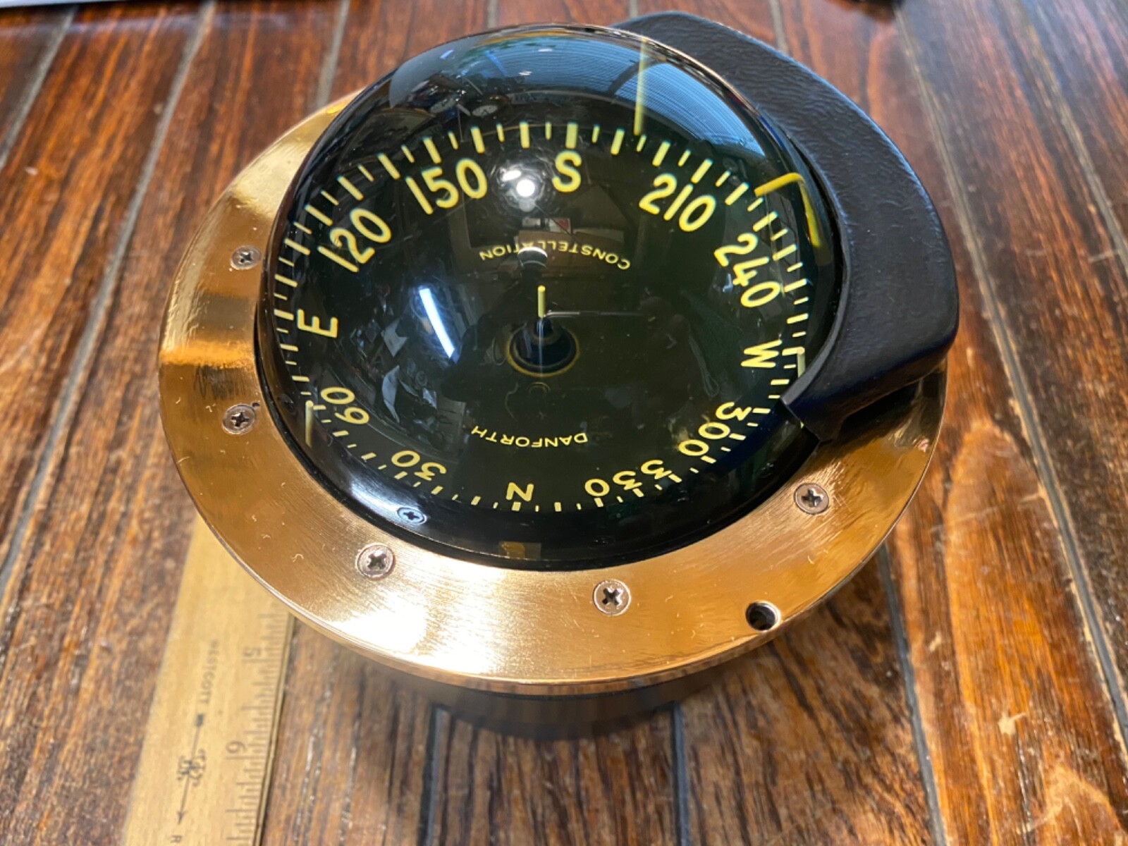 Vintage Danforth 4" Constellation Compass Flush/dash/binnacle Mount W