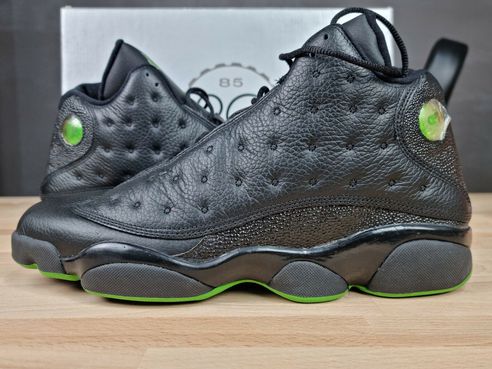 jordan 13 black and neon green