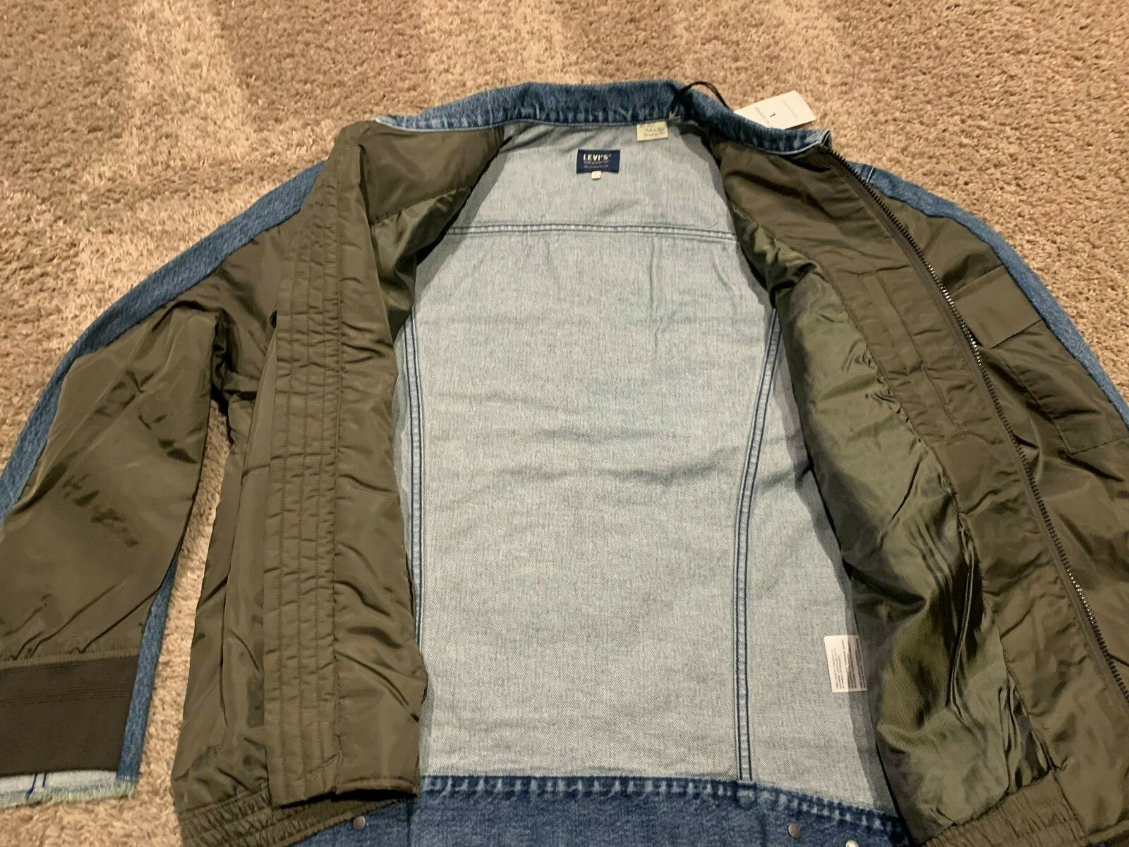 Pre-owned Levi's Made & Crafted Spliced Bomber Trucker Jacket Men's Large Rt$498 B12 In Multicolor