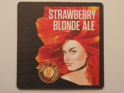 Beer COASTER ~ THAT Brewery Strawberry Blonde Ale ~ Cottonwood & Pine, ARIZONA