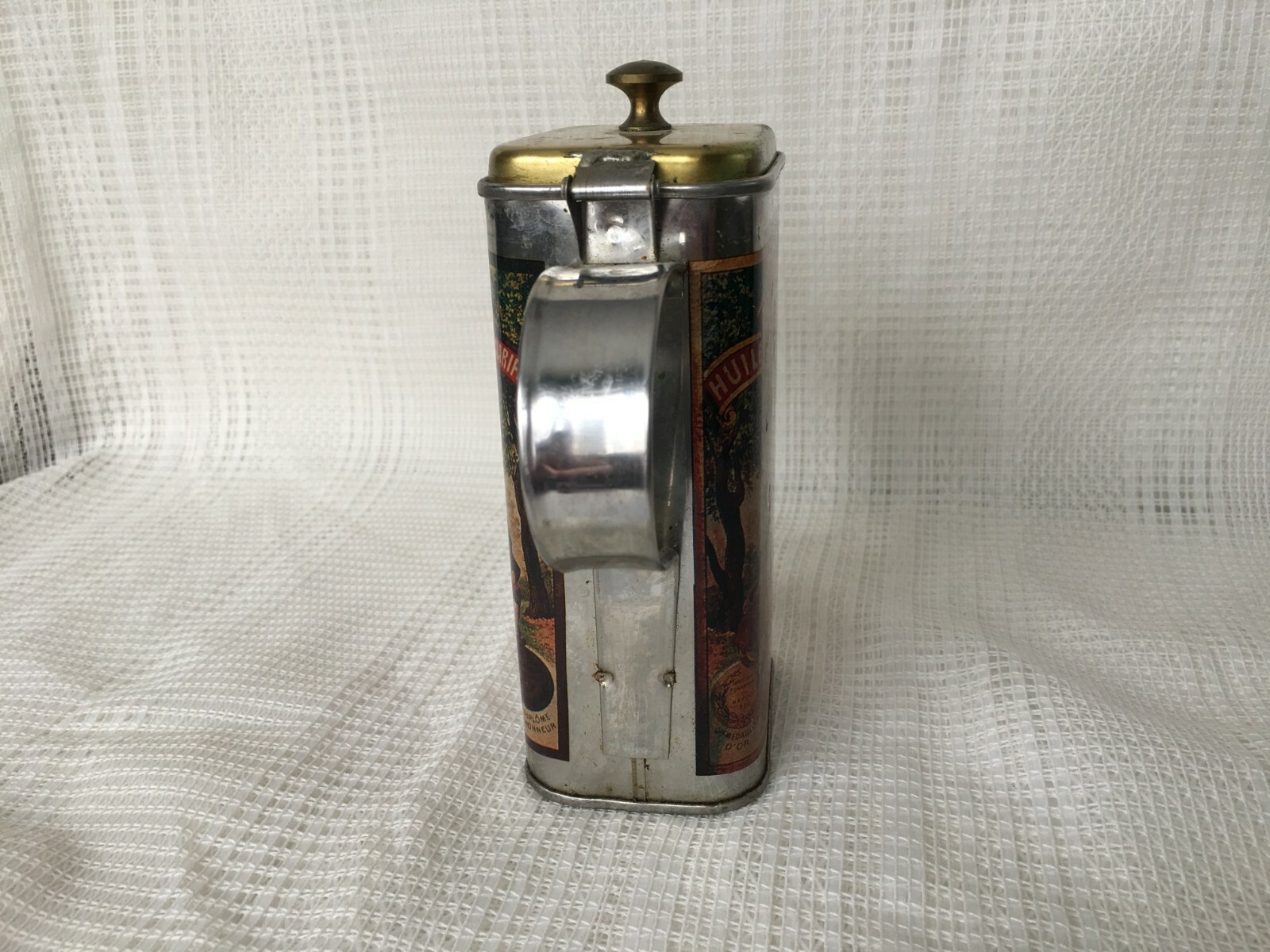 Vintage Olive Oil Can Vercherin & Cie Huile D'Olive Vierge AMCO Italy 1960's