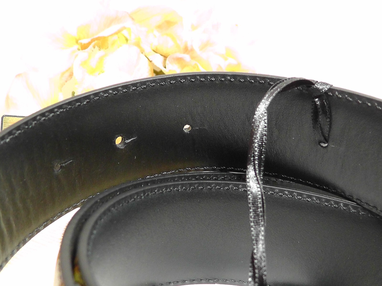 Pre-owned Versace Gold/black Heritage Medusa Buckle Reversible Leather Belt Sz 110 Or 43''