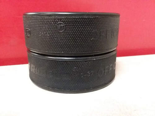 Vintage Rubena Official Hockey Pucks Made In Czechoslovakia Lot of 2