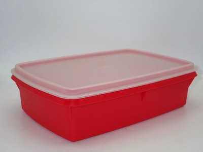 Tupperware Stow n  Go Tuppercraft #767 Red Storage With Sheer Lid  NO TRAY