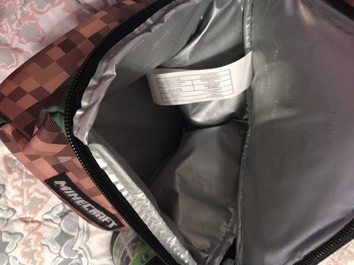 MINECRAFT Thermos Insulated Green & Brown Cube Lunch Box Bag + Food Jar New Kids