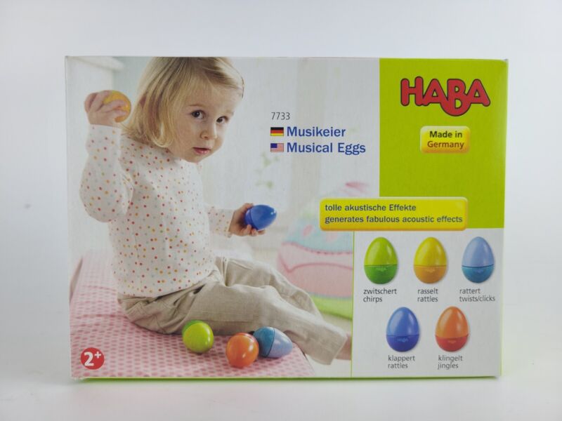 Musical Eggs - 5 Wooden Eggs for Rattles with Various Sounds