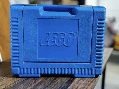 Vintage 1984 Lego Bin Blue Hard Plastic Carrying Case Storage Box Clasp
