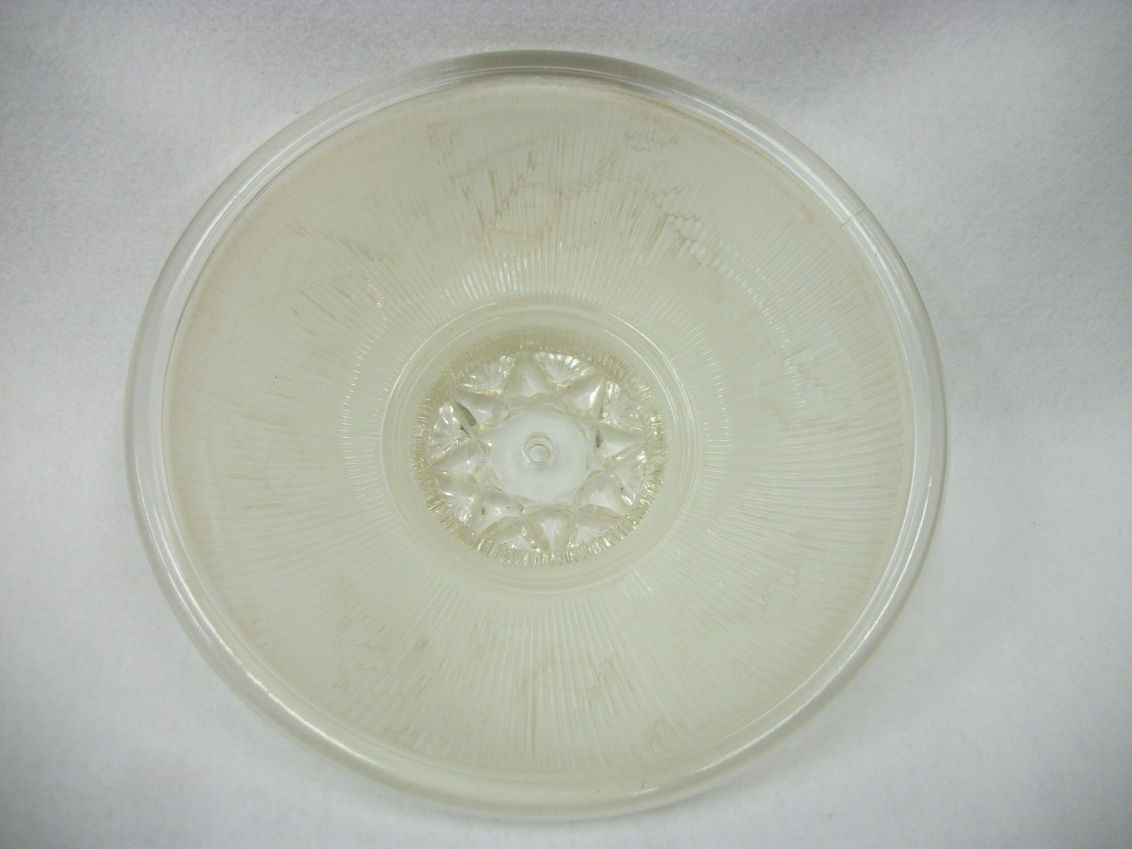 Vintage Glass Ceiling Light Cover Frosted Ivy Design with Clear Top & Edge