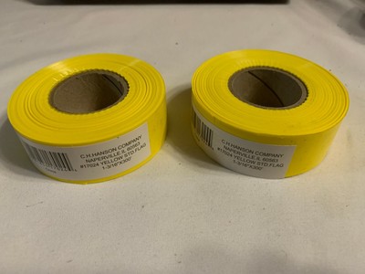 C.H. Hanson 17024 Yellow Glow Flagging Tape 1-3/16'' x 150', 2 Rolls Per Order