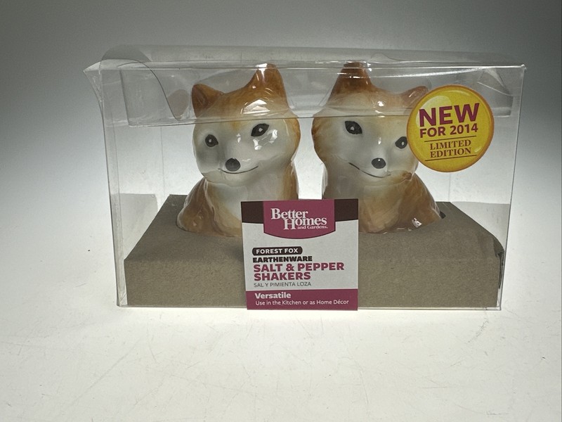 NEW Better Homes & Garden FOREST FOX Salt and Pepper