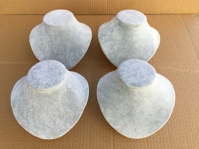 Espositore per collane e gioielli, in lino, con busto e collo, 11,5 x 20 cm