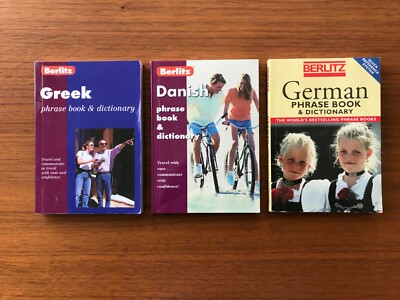 Berlitz Danish/Greek/German Phrase Books & Dictionaries.