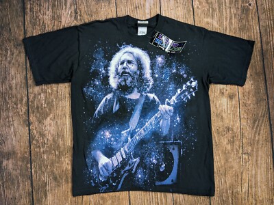 Vintage NOS Jerry Garcia Grateful Dead 04 LiquidBlue Men s M space Black T-Shirt