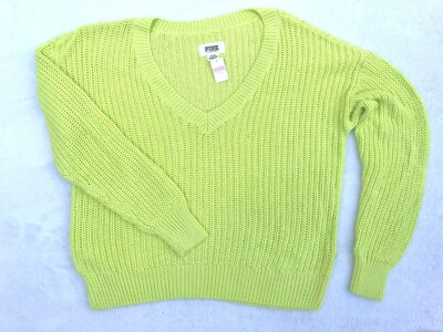 VICTORIA S SECRET PINK BOYFRIEND OVERSIZED CREW KNIT PULLOVER SWEATER SIZE NWT