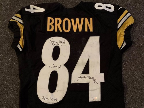Antonio Brown Game Worn Home Jersey Steelers Vs. Bengals Autographed WHO DEY