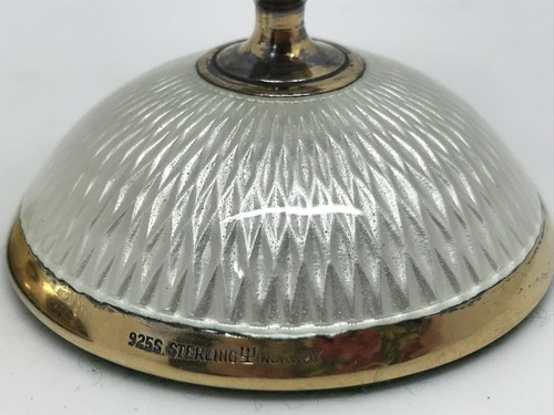 Art Deco D. Anderson NORWAY 925S Sterling Silver Guilloche Candlesticks (RF753)