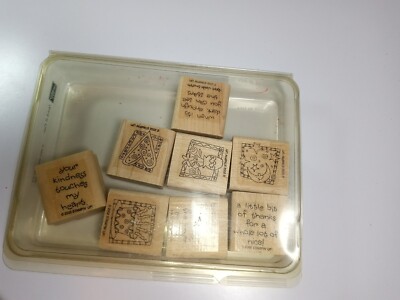Set of 8 Rubber Stamps-Quick & Cute-Stampin Up-2002 Vintage