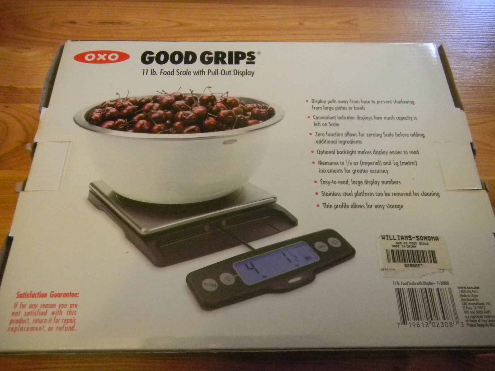 OXO Food Scale Good Grips Stainless Steel 11Lb Food Scale Pull Out DIsplay NEW