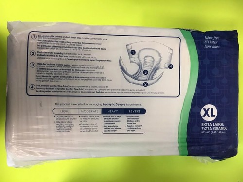 3 X Attends Breathable Adult Briefs XL - X-Large 24 Count Extra Lg 58
