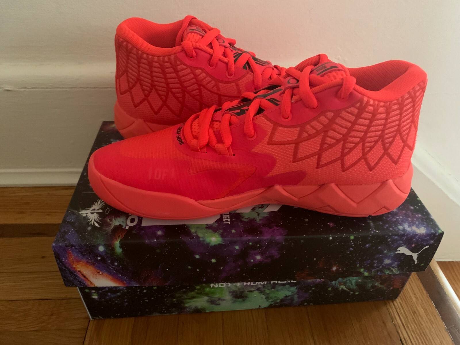 Pre-owned Puma Mb.01 Not From Here Size 7 Gs Lamelo Ball Red Blast Ds 376886-02