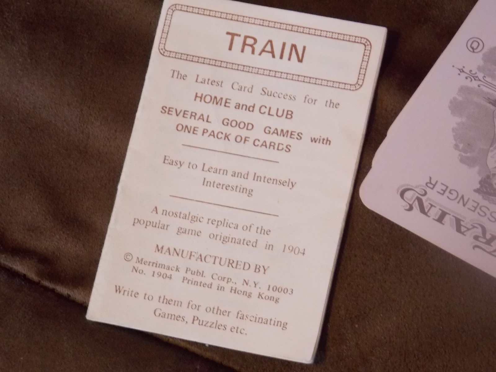 Vintage The Great Card Game Trains No. 1904 REPLICA Box & Instructions Complete