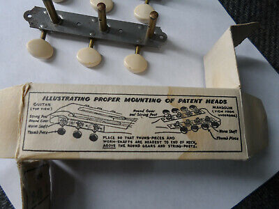 NOS 1960's Waverly Gibson USA 3x3 acoustic guitar tuners - Harmony tuning pegs 