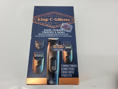 King C. Gillette Men's Cordless Beard Trimmer + 3 Interchangeable Combs