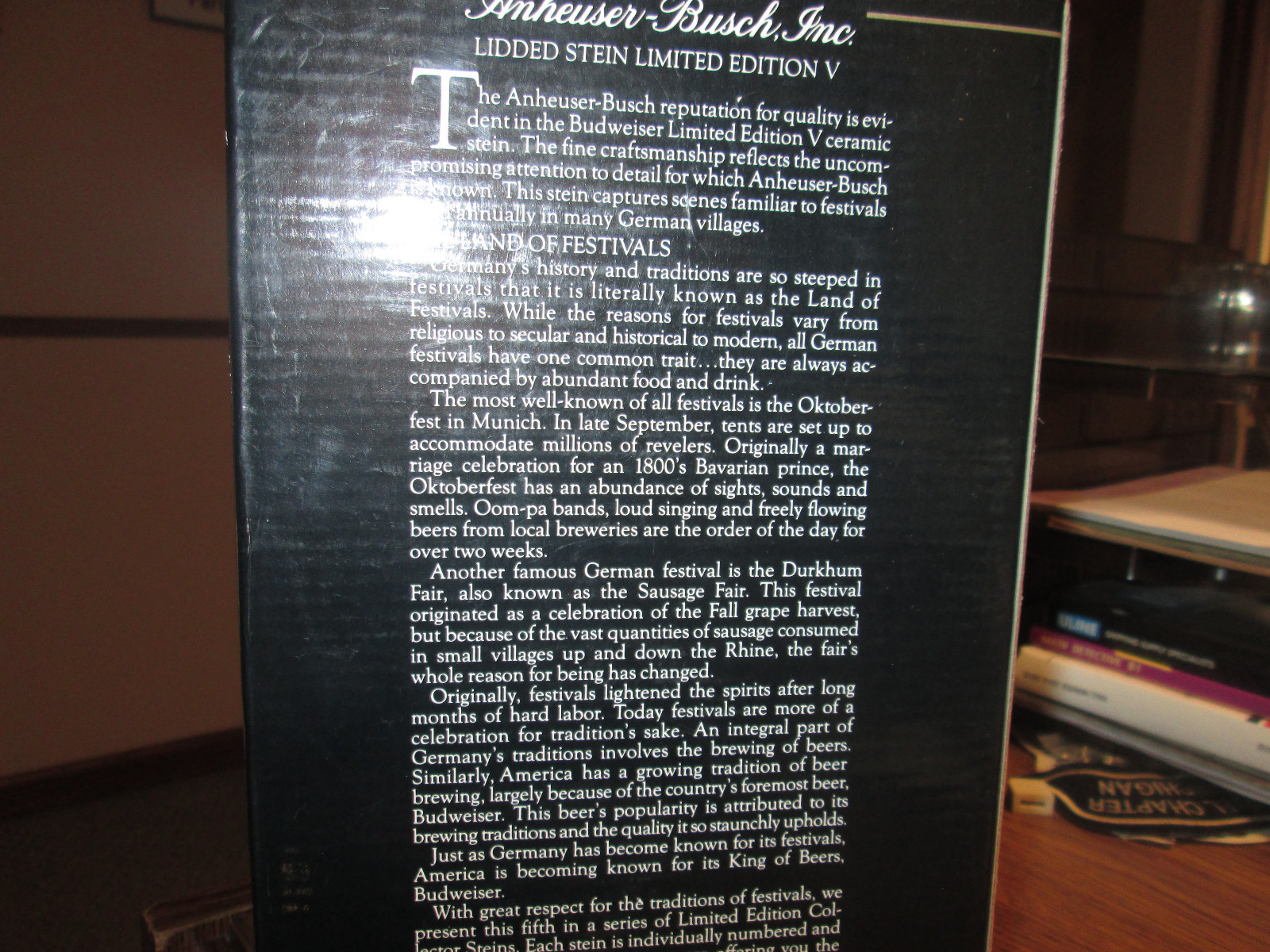 Anheuser-Busch Tomorrow's Treasures V Festival / Village Scene Lidded Stein NEW