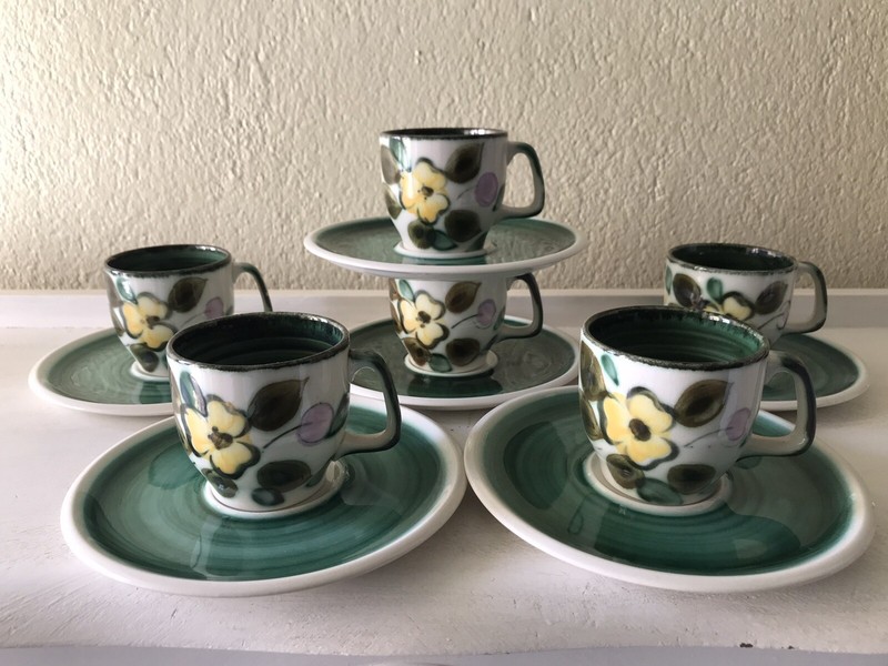 Vintage 6 Tasses Ã  CafÃ© Style Vintage Boch Belgium In The Mool