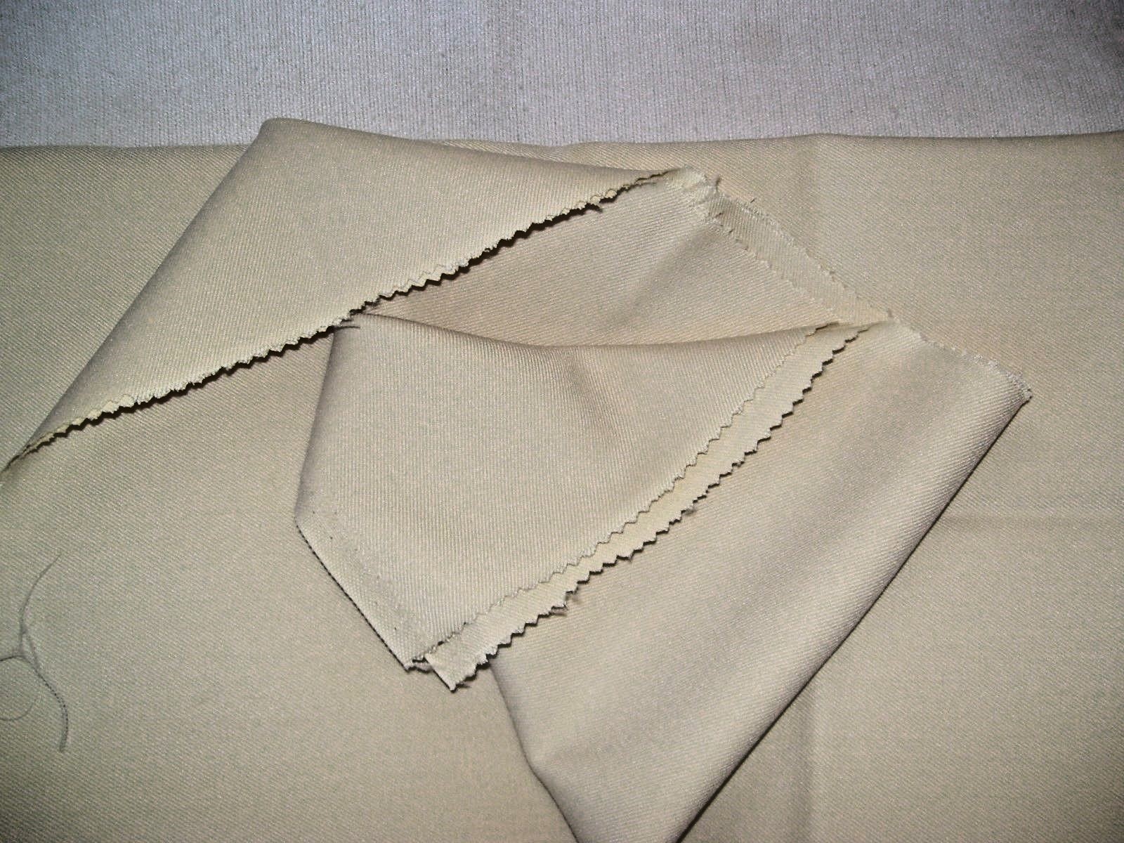 Vtg Polyester  Fabric Remanant  In Cream 61