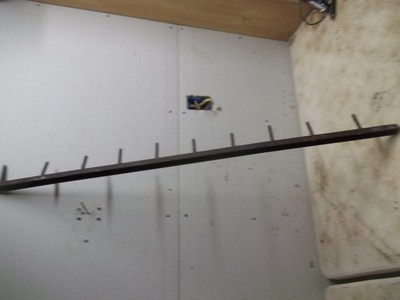 Steel Wall Hat Coat Rack from Old Farm Implement Manure Spreader Bar Lot C