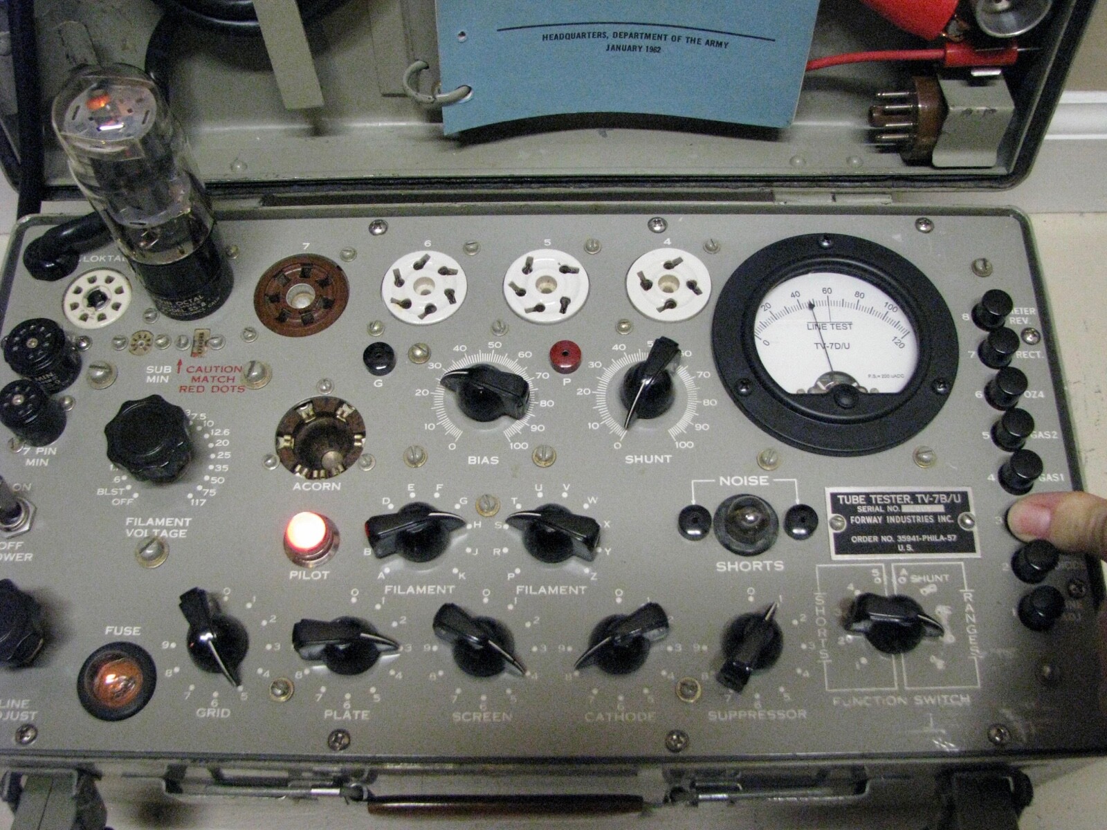 Military TV-7B/U Mutual Conductance Tube Tester - Calibrated