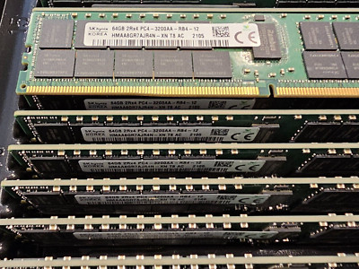 1X 64GB PC4-3200AA 2Rx4 Hynix HMAA8GR7AJR4N-XN 25600 ECC REG DDR4 RDIMM