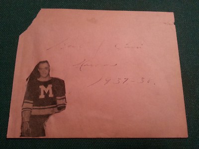 1937-38 Herbert Dutch Cain Autograph Montreal Maroons - Rare!!