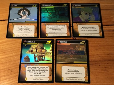 Dot Hack .Hack//Enemy TCG Lot of 5 Promo Foil Cards (1T1, 2, 3, 4, 5) M/NM