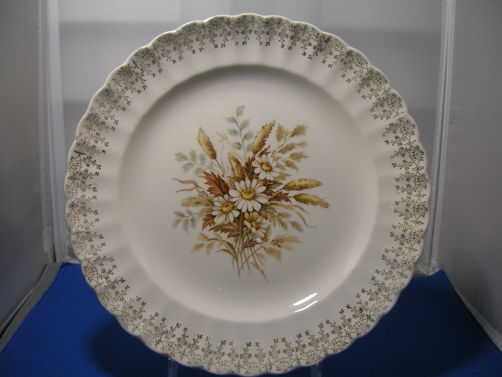 American Limoges Sundale Tudor 22K Scalloped Gold Lace Edge  Dinner Plates
