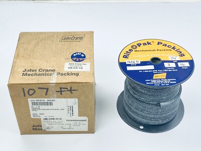 JOHN CRANE RITE PAK 1625G 1/4'' HIGH TEMPERATURE GRAPHITE BRAIDED PACKINGS 107FT