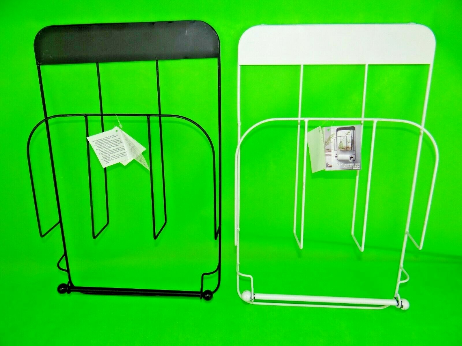 Metall Zeitungsständer Wand Zeitschriften Ständer Halter mit Rollenhalter 50 cm