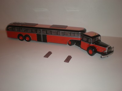 1/43 Truck Mercedes Benz L.6500 Bus semi-trailer Setra Sattel-Zug 1939 Handmade